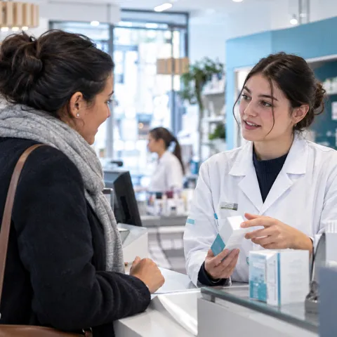 Lernende in einer Apotheke