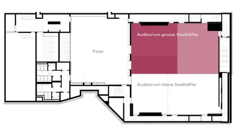 Grundriss grosse Saalhälfte Auditorium