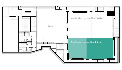 Grundriss der kleinen Saalhälfte des Auditoriums