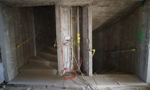 Careum Hochhaus Umbau: Detailansicht Treppe
