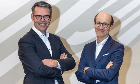 Portrait Bild von Stefan Spycher, CEO Careum und Hans Werner, Stiftungsratspräsident Careum