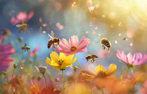 Symbolbild Bienen und Blumen