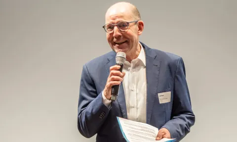 Christian Schär, Direktor Careum Bildungszentrum, am Kick-off-Anlass zu den SwissSkills Championships 2023 für FaGe