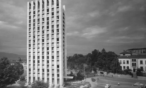 Historische Ansicht der Personalunterkunft des Universitätsspitals Zürich von der Plattenstrasse